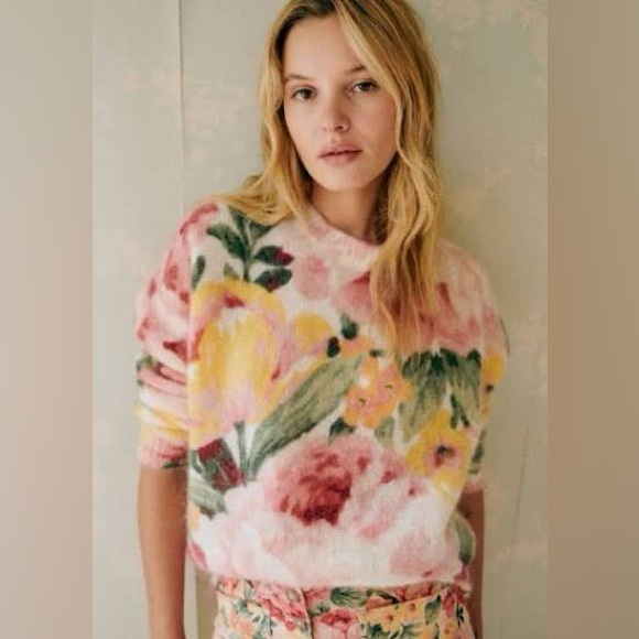 NWT. Sezane Clarissa Jumper in London Bouquet - Picture 2 of 4
